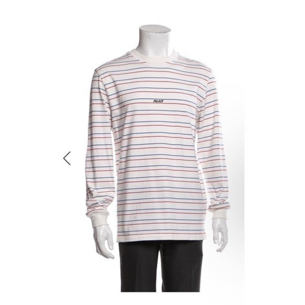 Palace Skateboards Basically A Stripe White Blue Red SS18 2018 Skate Shirt M